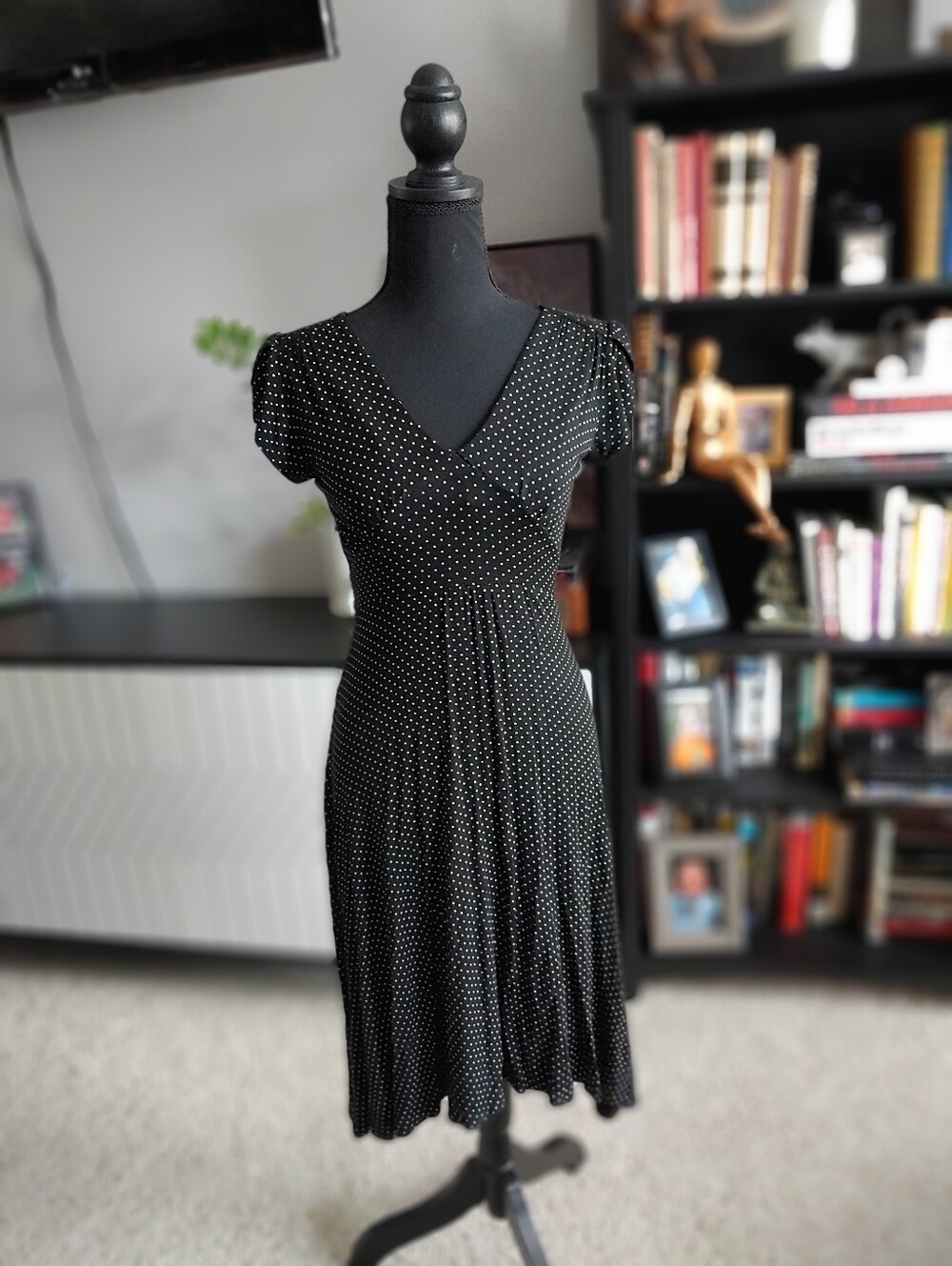 Black Polka Dot 50's Style Women's Dress